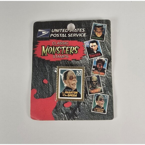 USPS Phantom of the Opera 1997 Classic Monsters Stamp Pin Universal Studios NEW - Picture 1 of 2
